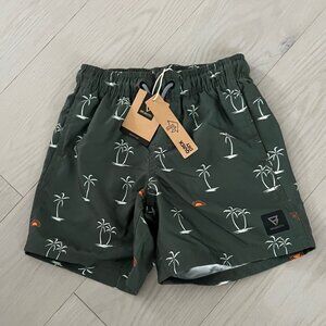 Brunotti swim shorts trunks palm trees green size 10 boys